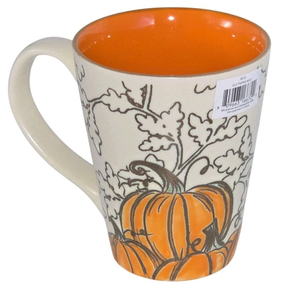 Eli + Ana Handmade Embossed Fall Pumpkin Patch Mug 14oz Thanksgiving Halloween